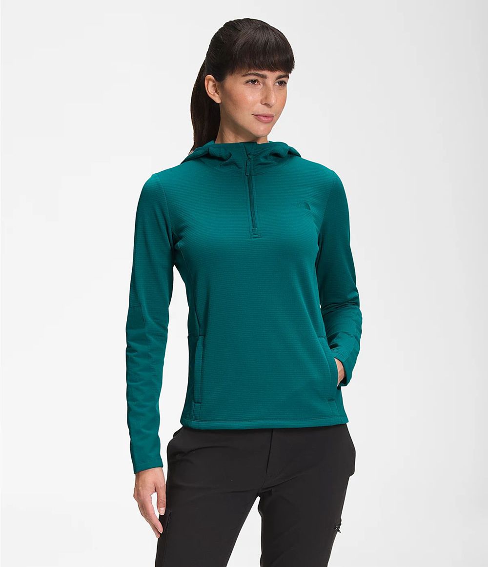 The North Face Wayroute Pullover Kapuzenpullover Damen - Grün CH-811CPIR